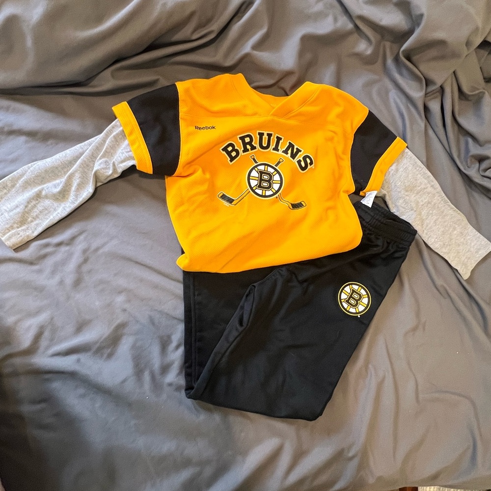Reebok Yellow and Black Bruins Jersey